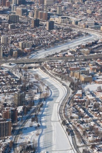 vue aérienne du canal rideau d'Ottawa par Mathieu Girard