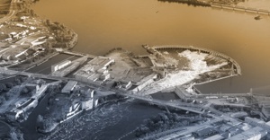 photo aérienne du barrage Eddy par Mathieu Girard